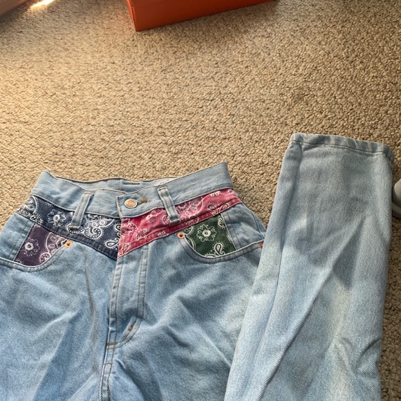 Vintage 1990 steel jeans bandana print high jeans - Picture 2 of 3